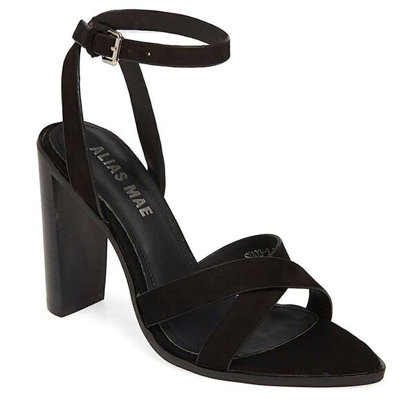 Alias Mae Sonny Leather Block Heel Sandals Black - Picture 4 of 8